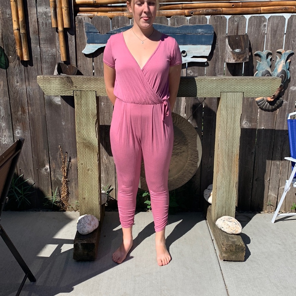 Blush colored jumpsuits